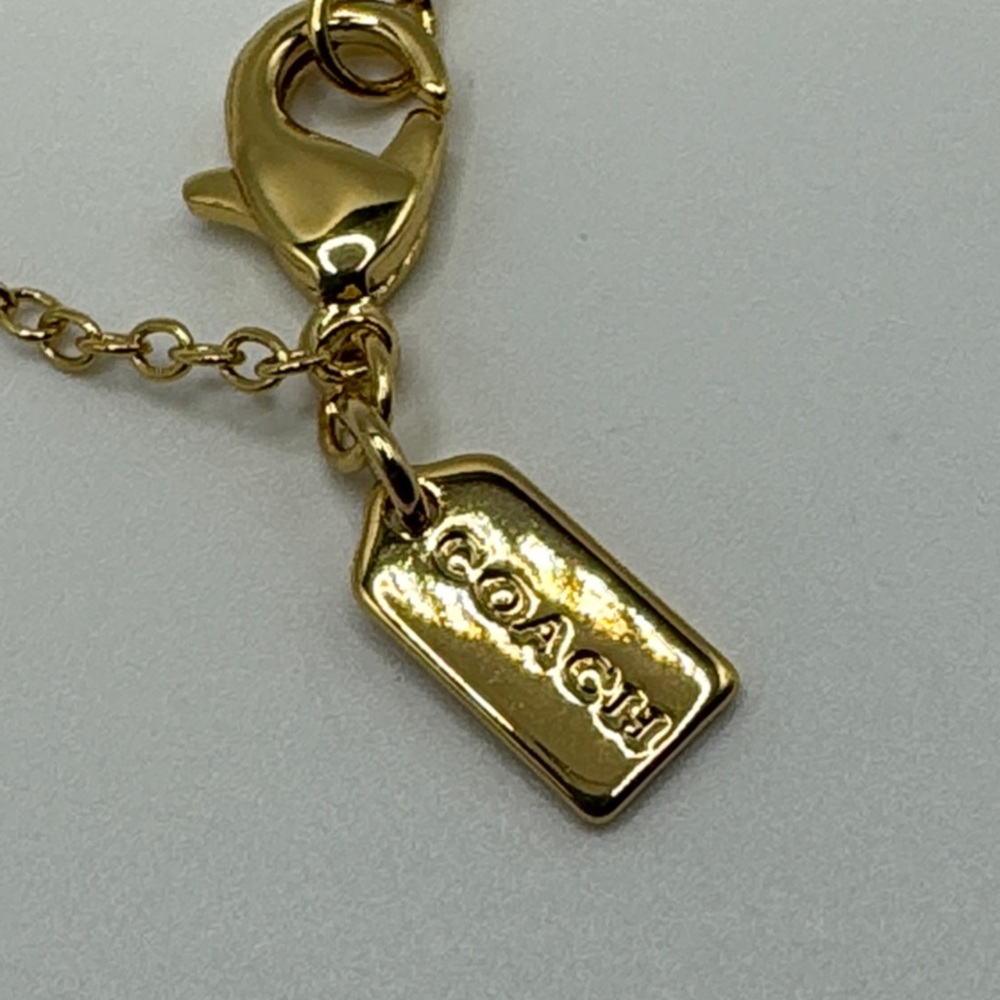NWT COACH Gold Heart Reversible Charm Necklace - Picture 6 of 15